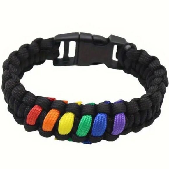 PRIDE  2 paracord bracelets set of 2 matching - Picture 1 of 9